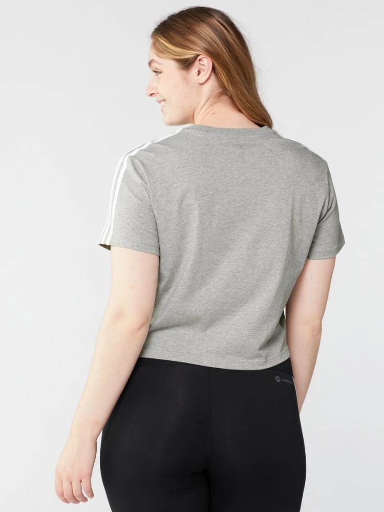 adidas Essentials Loose 3-Stripes Crop T-Shirt - Women's - Image 3